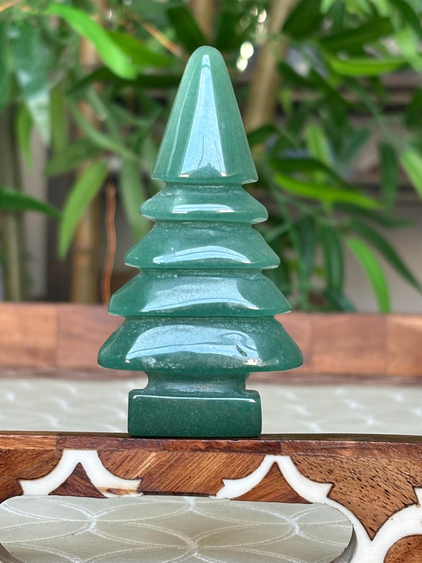 Green Aventurine Christmas Trees; 2.3- 3 inches