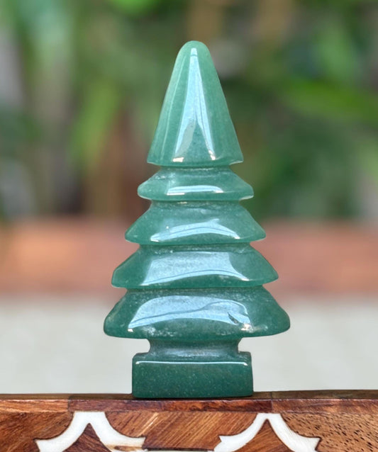 Green Aventurine Christmas Trees; 2.3- 3 inches