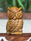 Tiger Eye Owl Carving ; 1.70 Inches