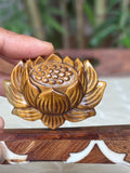 Tiger Eye Lotus Carving ; 1.90 inches