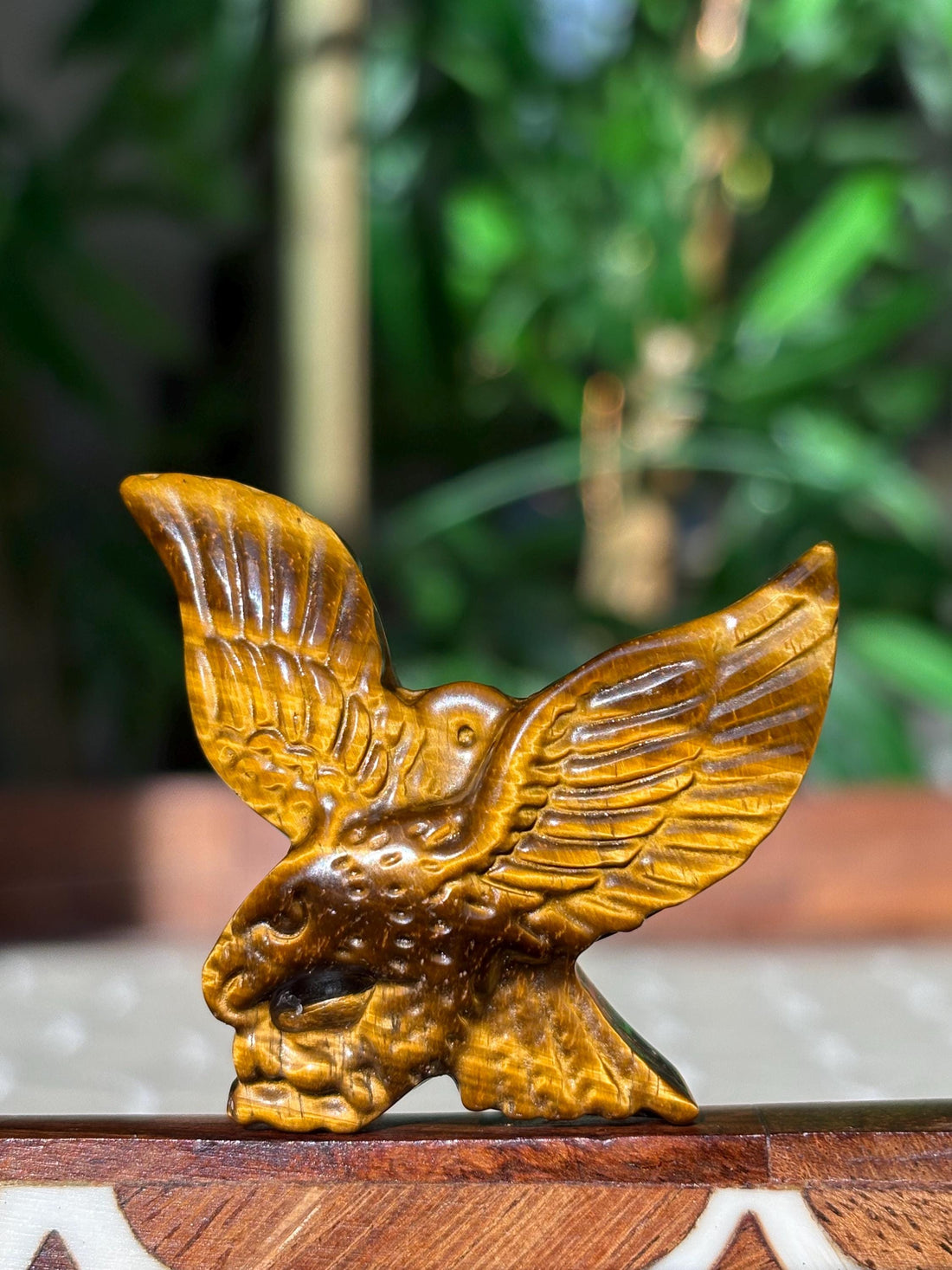 Tiger Eye Eagle Carving ; 1.88 inches
