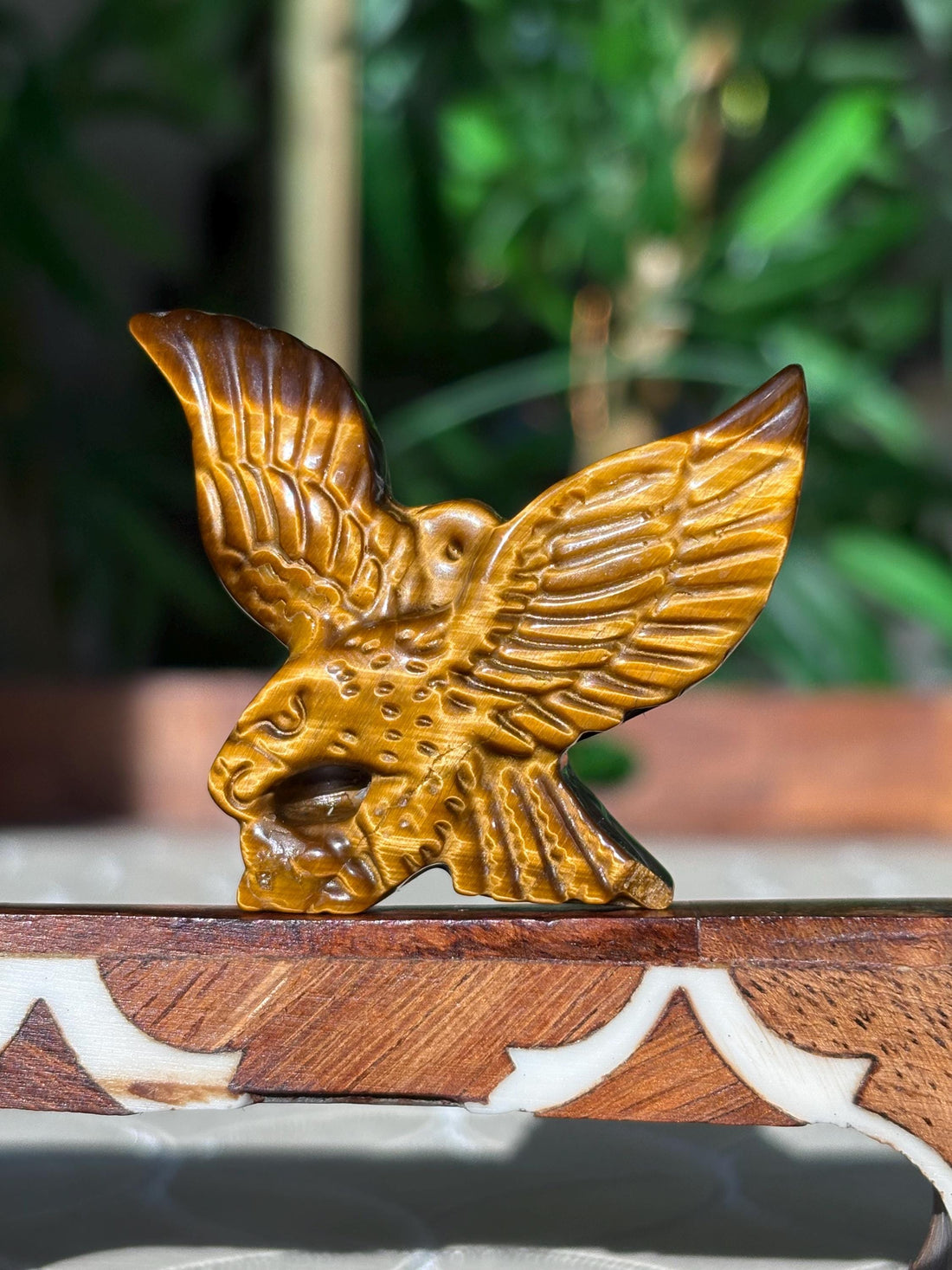 Tiger Eye Eagle Carving ; 1.88 inches