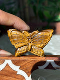 Tiger Eye Butterfly Carving; 1.93 inches