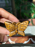 Tiger Eye Butterfly Carving; 1.93 inches