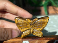 Tiger Eye Butterfly Carving; 1.93 inches