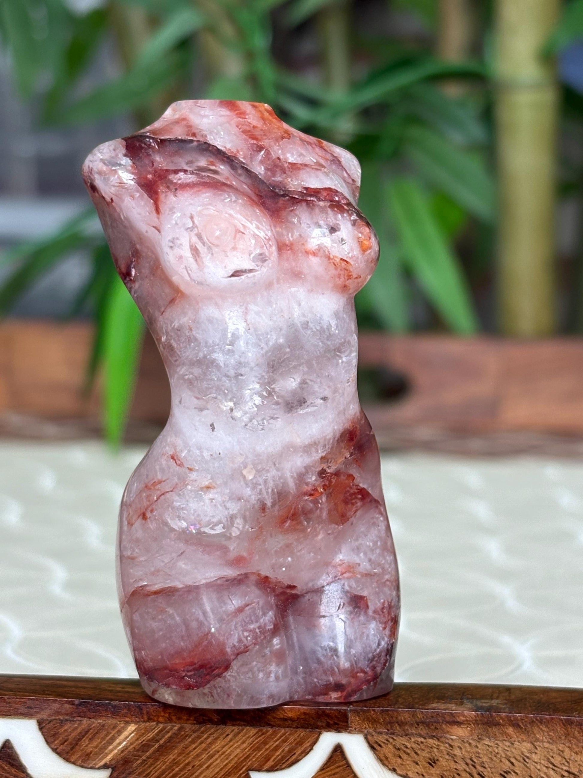 Fire Quartz Women's Body Carving: Healing Crystal (3.30 inches)