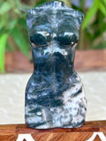 Moss Agate Crystal Female Body Carving: 3.09 Inches