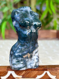 Moss Agate Crystal Female Body Carving: 3.09 Inches