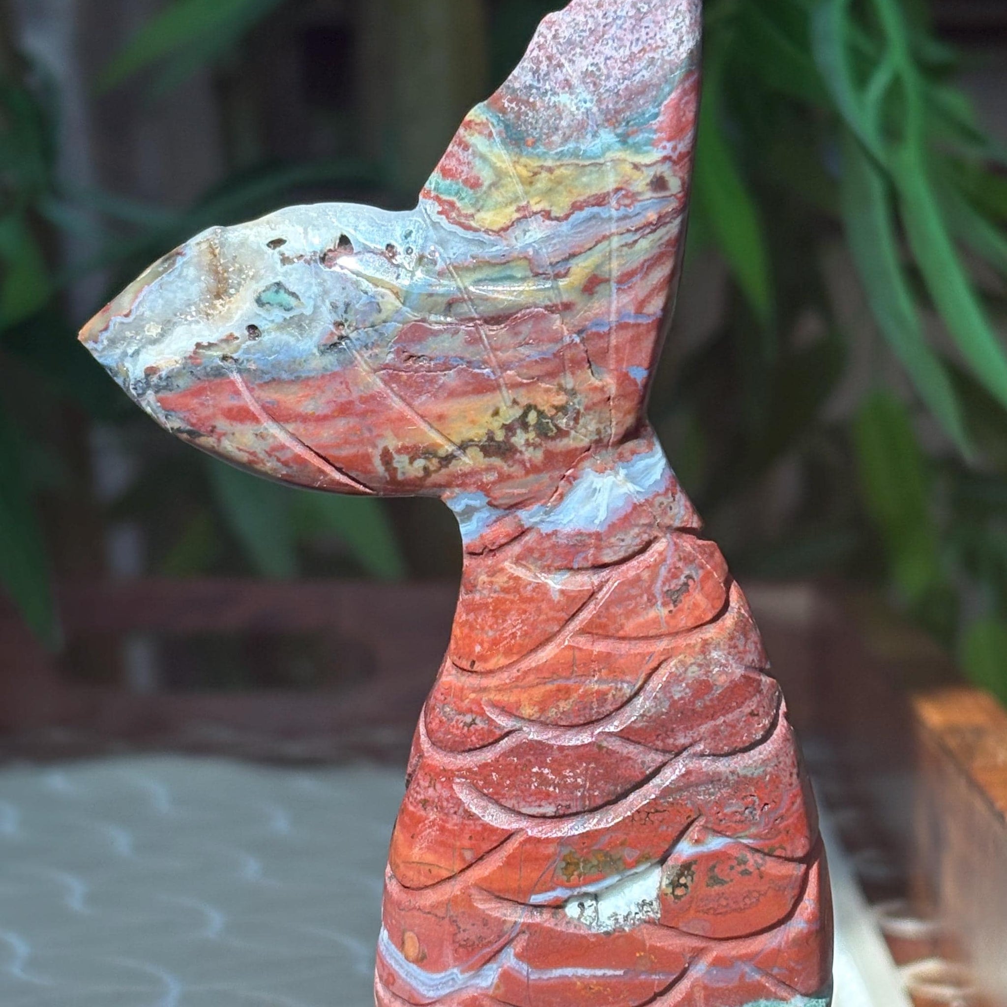 Large Ocean Jasper Fish Tail; 4.5 inches