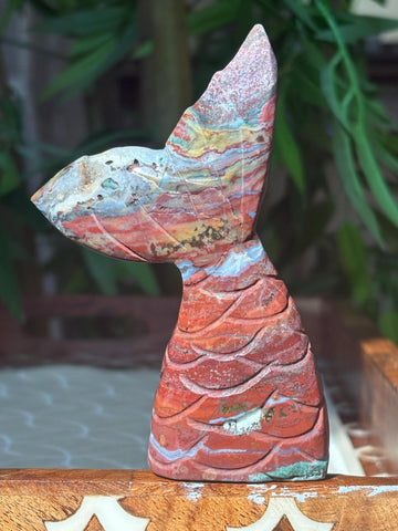 Large Ocean Jasper Fish Tail; 4.5 inches