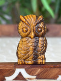 Tiger Eye Owl Carving ; 1.70 Inches