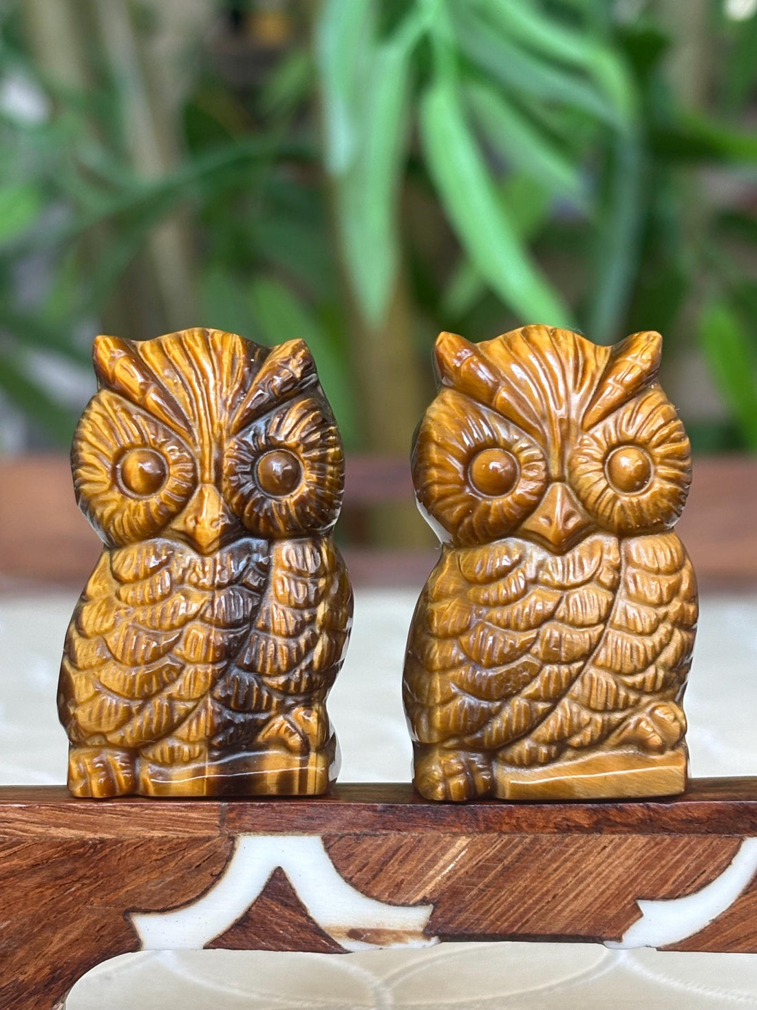 Tiger Eye Owl Carving ; 1.70 Inches