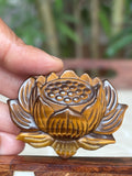 Tiger Eye Lotus Carving ; 1.90 inches