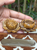 Tiger Eye Lotus Carving ; 1.90 inches