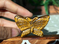 Tiger Eye Butterfly Carving; 1.93 inches