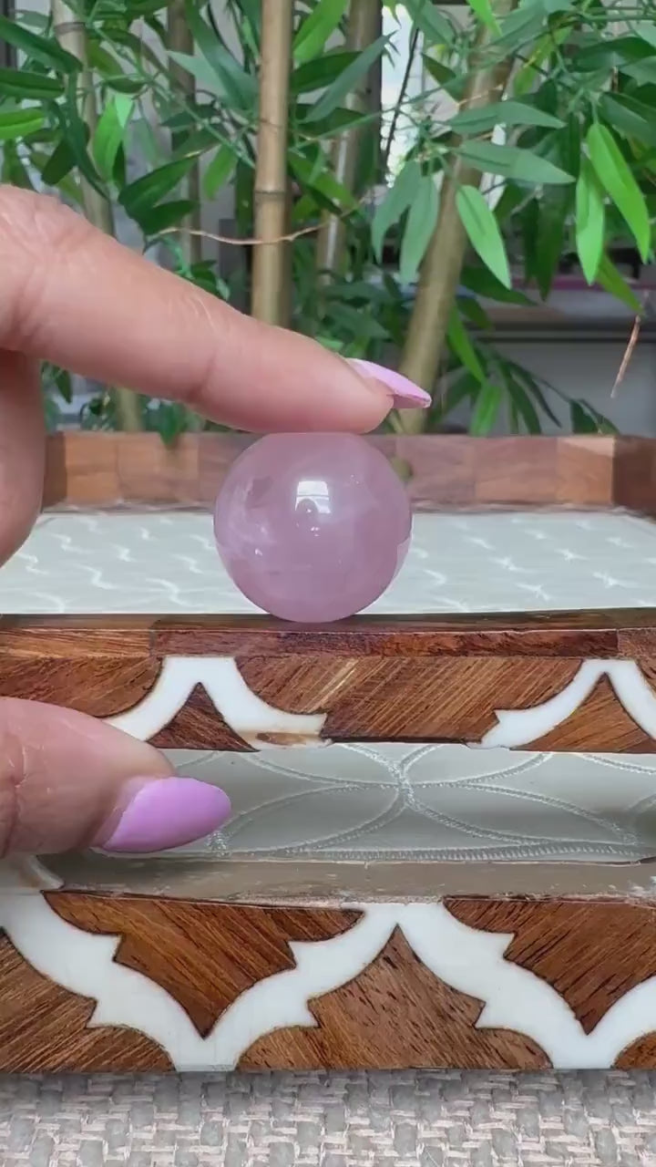 Mini Rose Quartz Spheres; 22.6mm