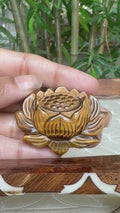 Tiger Eye Lotus Carving ; 1.90 inches