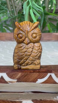 Tiger Eye Owl Carving ; 1.70 Inches