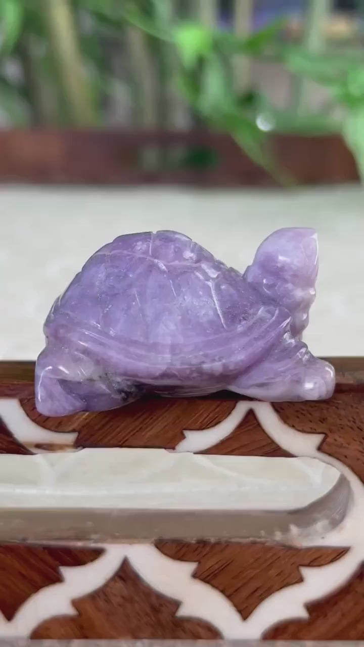Lepidolite Turtles ; Crystal Turtle  Carvings; 1.92 inches