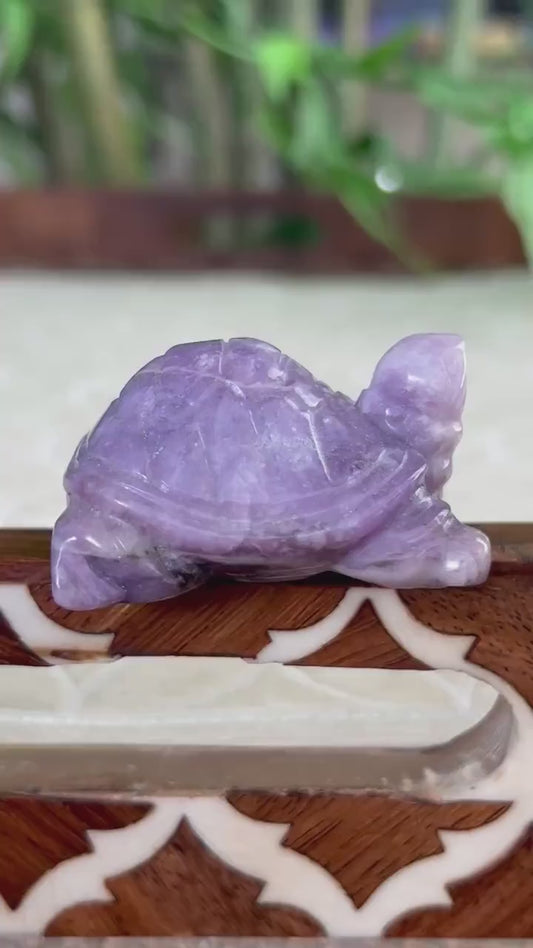 Lepidolite Turtles ; Crystal Turtle  Carvings; 1.92 inches