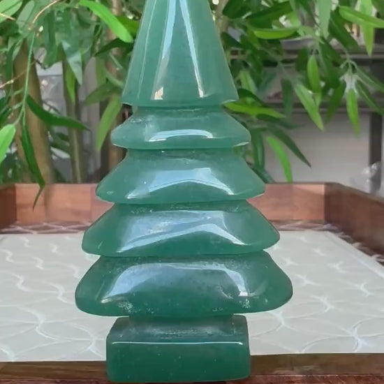 Green Aventurine Christmas Trees;  2.3- 3 inches