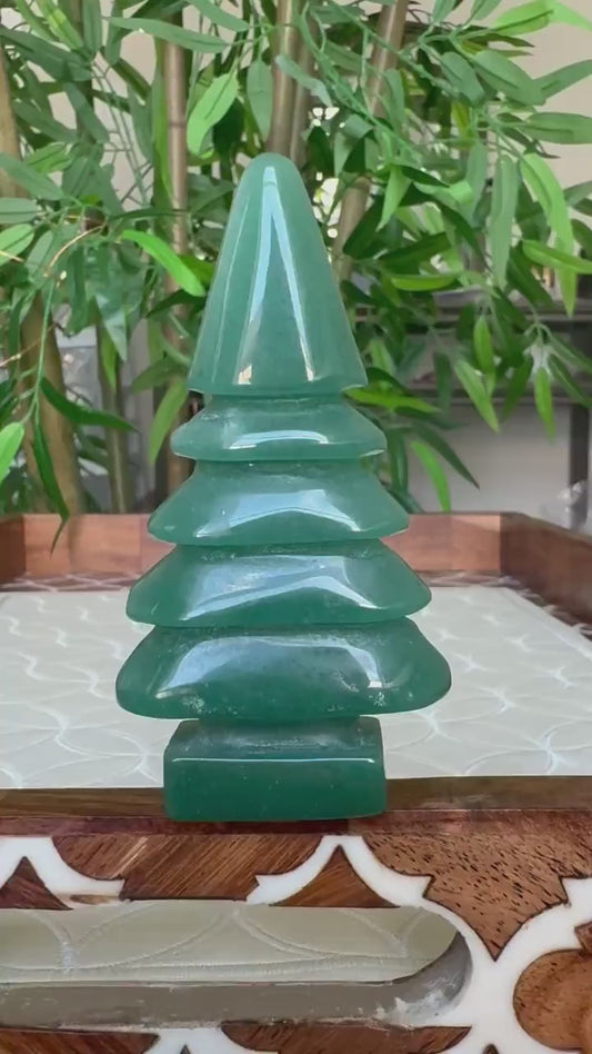 Green Aventurine Christmas Trees;  2.3- 3 inches