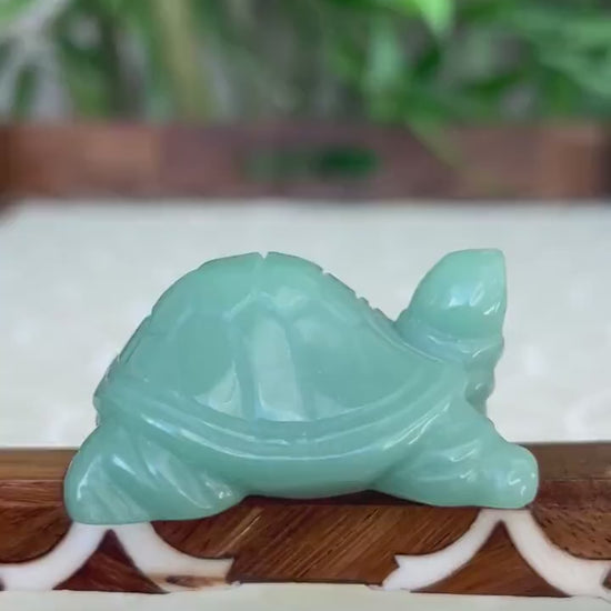 Green Aventurine Turtles ; Crystal Turtle  Carvings; 1.96 inches