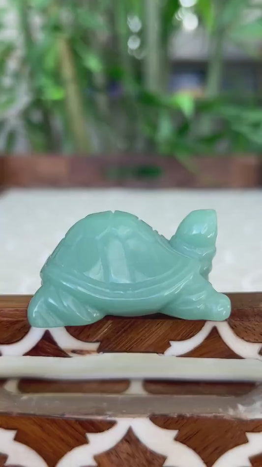 Green Aventurine Turtles ; Crystal Turtle  Carvings; 1.96 inches