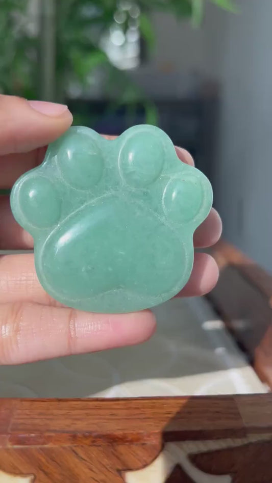 Green Aventurine Dog Paws for dog lovers! 2.05 inches