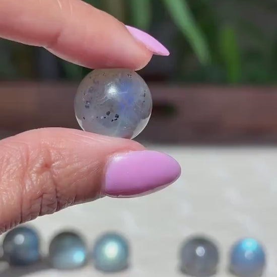 Mini Labradorite Spheres;  16-17mm