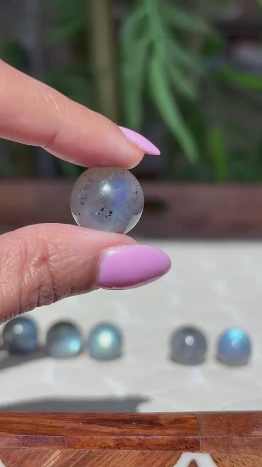 Mini Labradorite Spheres;  16-17mm