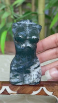 Moss Agate Crystal Female Body Carving: 3.09 Inches