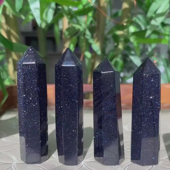 Shiny Blue Sandstone Towers; 2.75 - 3.9 Inches