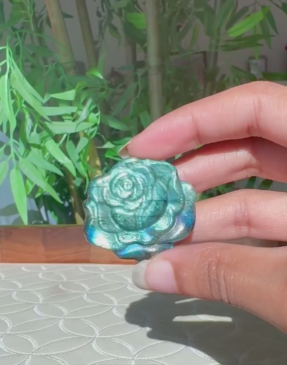 Super Flashy Labradorite Roses; Crystal Carvings